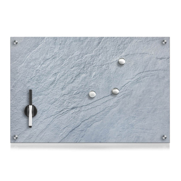 4003368116693 - Glas-Magnettafeln Memobord Schiefer grau 60x40cm 600 x 400 cm bruchfestes Glas Rückseite Metall Grau