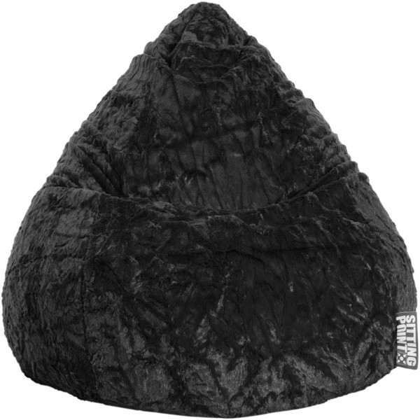 4005380348120 - Beanbag Fluffy L Sitzsack schwarz 4005380348120 SITTING POINT