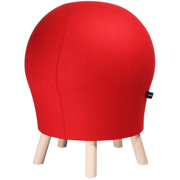 4014296276465 - Hocker Sitness Alpine mit integriertem Gymnastikball Bezug 75 % Schurwolle rot