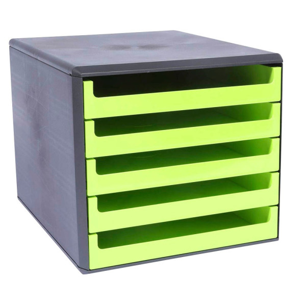 4009793842152 - Schubladenboxen Schubladenbox grau lime-green 30057631 DIN A4 284 x 359 x 260 cm