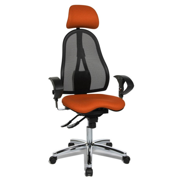 4014296259857 - Bürostuhl Sitness 45 ST99U L54X orange schwarz chrom Stoff