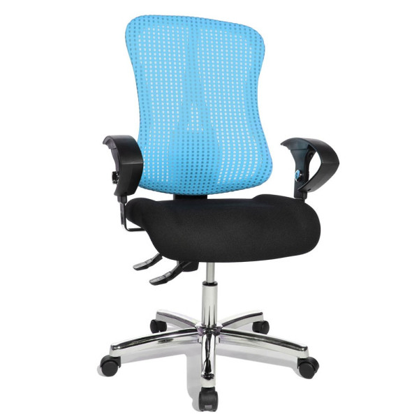 4014296734569 - Bürostuhl Sitness® 90 SITNESSHP BC06 hellblau schwarz chrom Stoff