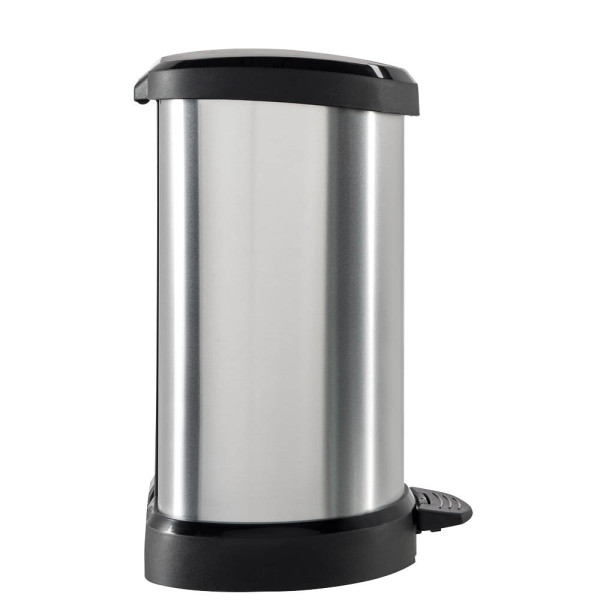 3253922120418 - Curver DECO Bin 240568 Mülleimer 15 l (B x H x T) 303 x 448 x 268 mm Silber Schwarz 1 St