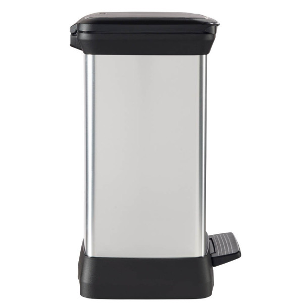 3253922164245 - Curver DECO Bin 240642 Mülleimer 30 l (B x H x T) 390 x 510 x 290 mm Silber Schwarz 1 St