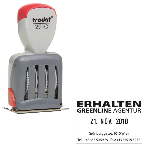 4044589431028 - trodat Datumstempel mit Text individualisierbar Classic 2910 P05 ohne Logo