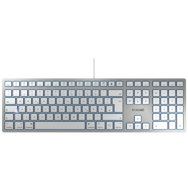 4025112088698 - KC 6000 SLIM für MAC Kabelgebundene Tastatur - Silber  Weiß - USB (QWERTZ - DE) - Volle Größe (100%) - USB - QWERTZ - Silber