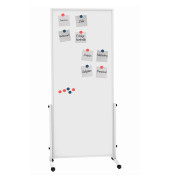 Stativdrehtafel-Whiteboard easy2move, 6455284, 75x180cm (HxB), kunststoffbeschichtet, Aluminium