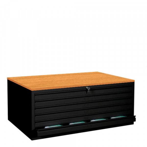 4061815525931 - Planschrank 565119 Stahl abschließbar 6 Schubladen A1 1135 x 605 x 835 cm schwarz 4061815525931 565119