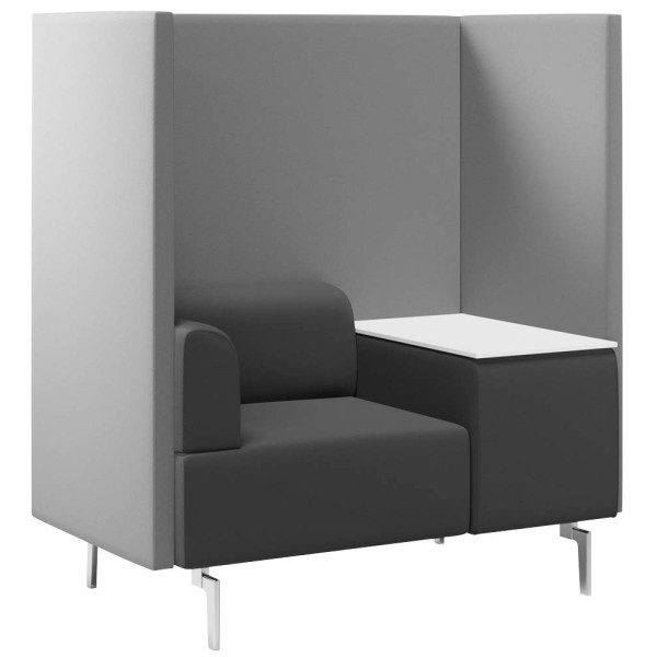 8427951180643 - Soft-Seating-System BE SOFT 1 Sitz mit Tisch m Akustik-Panel inkl Steckersystem schwarz-grau