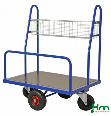 Baustellenwagen blau bis 500 kg 2 Lenk- und 2 Bockrollen  1000x700x1250mm KM08425