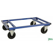 Palettenwagen blau bis 800 kg 2 Bockrollen 2 Lenkrollen mit Bremse 1200x800x305mm KM217-BB