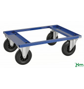 Palettenwagen blau bis 800 kg 2 Bockrollen 2 Lenkrollen 800x600x270mm KM217-BH