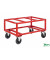 Palettenwagen rot bis 800 kg 2 Bockrollen 2 Lenkrollen mit Bremse 1200x1000x650mm KM221-FIN-RB