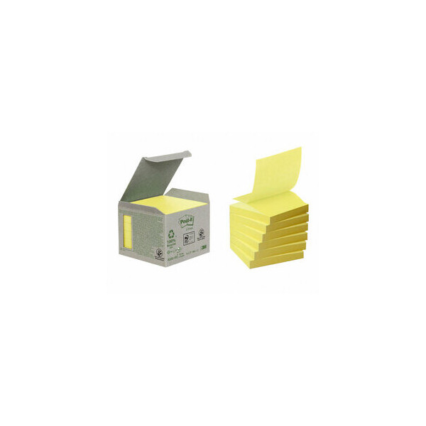 4054596723221 - Haftnotiz Recycling Z-Notes 76 x 76 mm (B x H) gelb 100 Bl Block 6 Block Pack 6 Stück