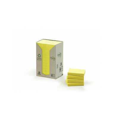 Haftnotiz Recycling Notes Tower 51 x 38 mm (B x H) gelb 100 Bl./Block 24 Block/Pack.