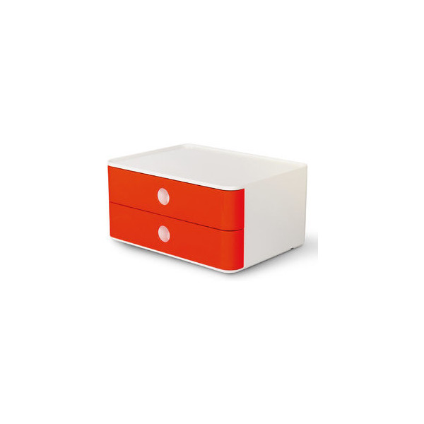 4012473112032 - Schubladenbox Smart-Box Allison 1120-17 SnowWhite CherryRed 2 Schubladen geschlossen