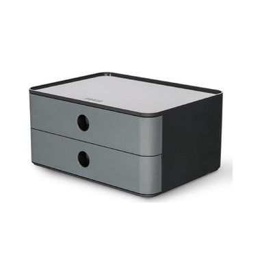 Schubladenbox Smart-Box Allison 1120-19 DarkGrey/GraniteGrey 2 Schubladen geschlossen