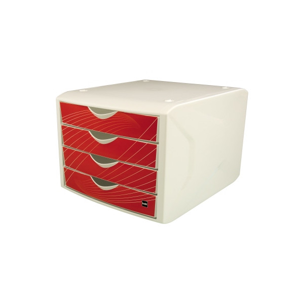 4012086015201 - helit Schubladenbox HxBxT 212 x 262 x 330 mm VE 5 Stk Schubladendesign red rook