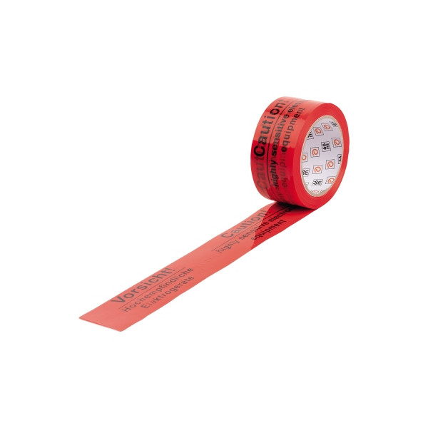 4066300740806 - Signalklebeband 60 mm x 50 m (B x L) Polypropylen rot Vorsicht-Elektrogeräte 50 Meter