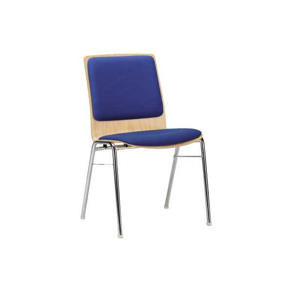 4016849691398 - Besucherstuhl Balanto 120kg 100 % Polyester recycelt ultramarinblau