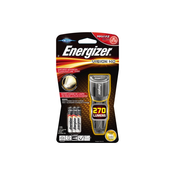 7638900419580 - En visionhd - LED-Taschenlampe 270 lm silber 3x aaa (Micro) (E300691003) - Energizer