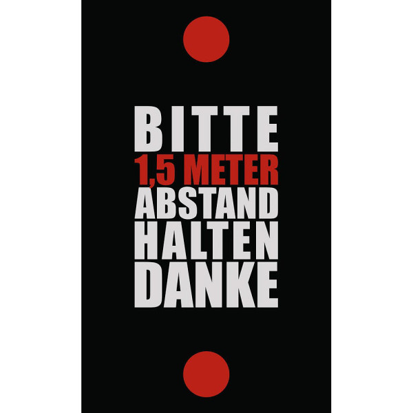 4260061891542 - Schmutzfangmatte 15m Abstand halten für innen Polyamid Vinyl L 1500 x B 900 x H 6 mm schwarz rot weiß