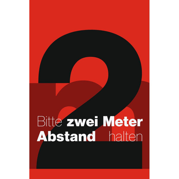 4260061891573 - Schmutzfangmatte 2m Abstand halten Design 5 für innen Polyamid Vinyl L 1200 x B 1800 mm rot schwarz weiß