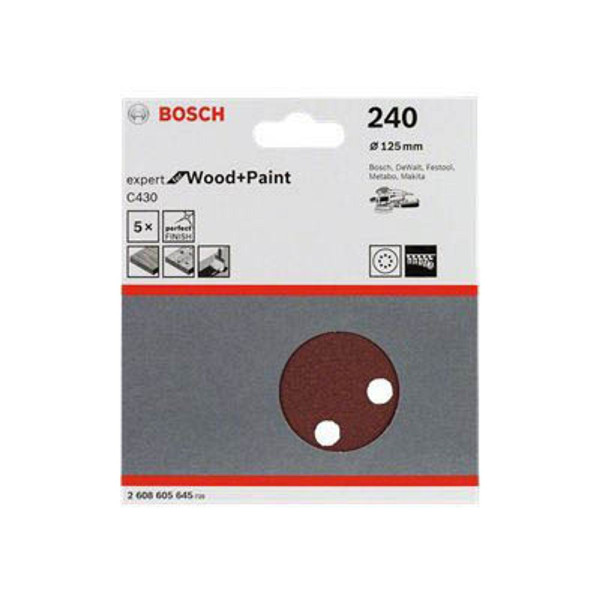 3165140171298 - Accessories Expert for Wood 2608605645 Exzenterschleifpapier mit Klett gelocht Körnung 240 ( - Bosch