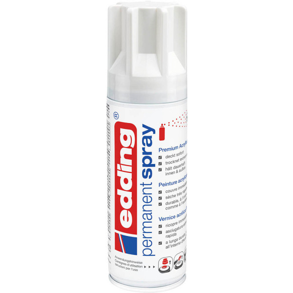 4004764956982 - edding Spray 5200 200 ml Premium-Acryllack matt Sprühbreite ca 50-60 mm weiß matt