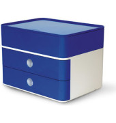 Schubladenbox Smart-Box Plus Allison 1100-14 SnowWhite/RoyalBlue 2 Schubladen geschlossen mit Utensilienbox