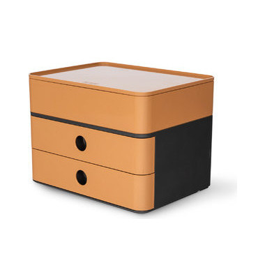 Schubladenbox Smart-Box Plus Allison 1100-83 DarkGrey/CaramelBrown 2 Schubladen geschlossen mit Utensilienbox
