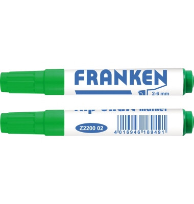 Flipchartmarker Z2200 02, Stift, grün, 2-6mm Keilspitze