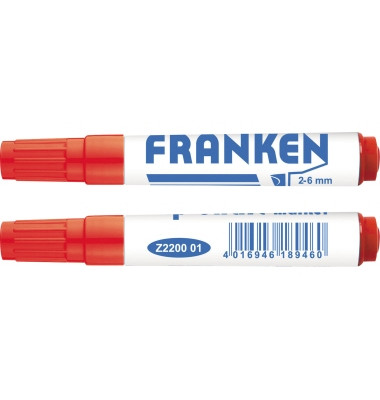 Flipchartmarker Z2200 01, Stift, rot, 2-6mm Keilspitze