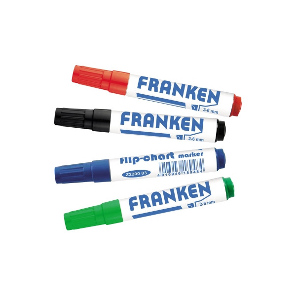 4016946190602 - Flipchartmarker nachfüllbar 2-6mm je 1x rot grün blau und schw