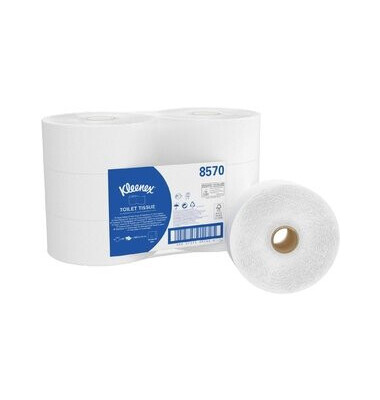 Toilettenpapier Jumbo 8570, 2-lagig, weiß, 500 Blatt/ Rolle,