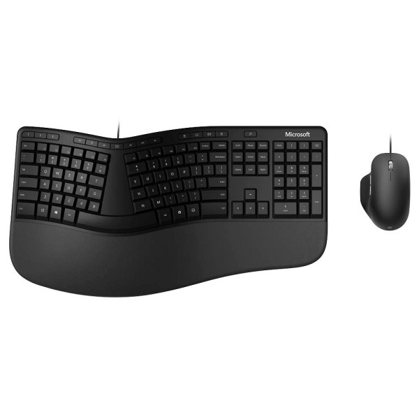 0889842589740 - Ergonomic Desktop - Tastatur-u USB Tastatur Maus-Set Deutsch QWERTZ Schwarz