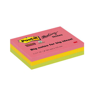 Haftnotizen 8670-3SS-EU, Super Sticky Meeting Notes, guavapink/ultragelb/limonengrün