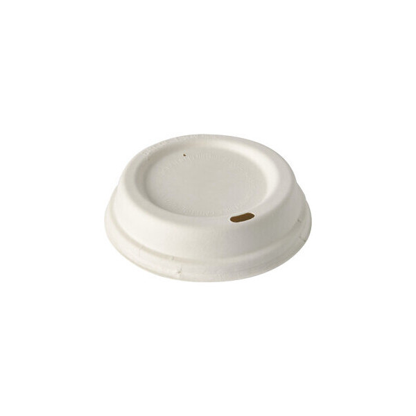 4002911420652 - Domdeckel für Trinkbecher Pure Zero mikrowellengeeignet Ø 80 x H 25 mm aus FSC®-zertifizierter Zuckerrohr-Pappe cremefarben 50 Stück