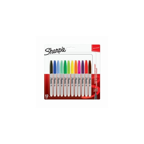 3026980654047 - Permanent Marker | Marker Stifte mit feiner Spitze | gemischte Farben | 12 Stück Market Set