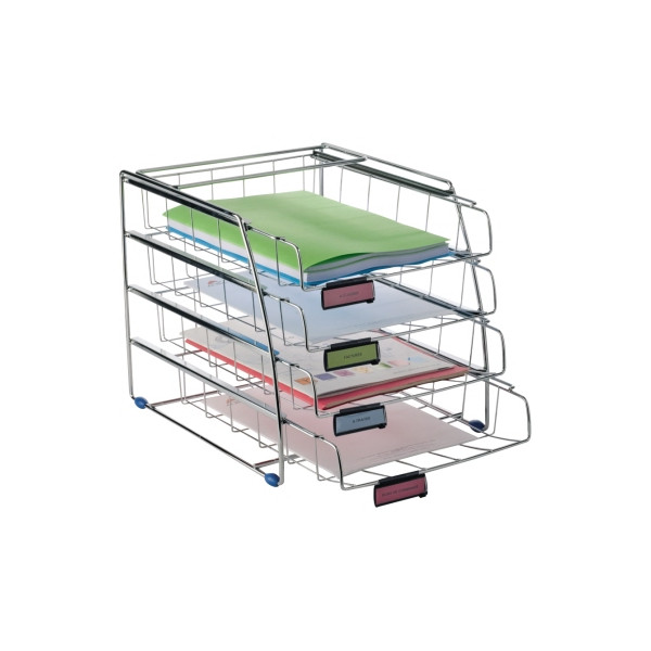 3129710008292 - ALBA Briefablage COR4F aus Drahtmetall DIN A4 4 Ablagen