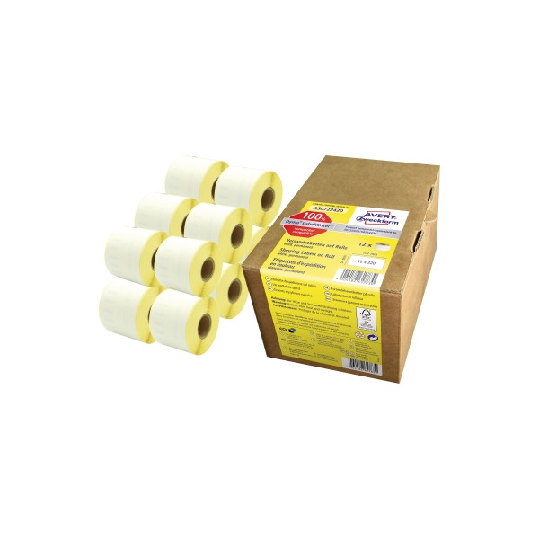 4004182617830 - Versand Rollenetiketten Papier 54 x 101 mm selbstklebend weiß 2640 Etiketten 12 Rollen