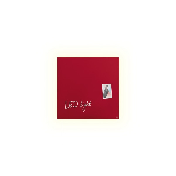 4004360825972 - Glasmagnetboard Sigel Business artverum® LED light 480 x 480 mm magnethaftend beschreibbar 3 Magnete rot