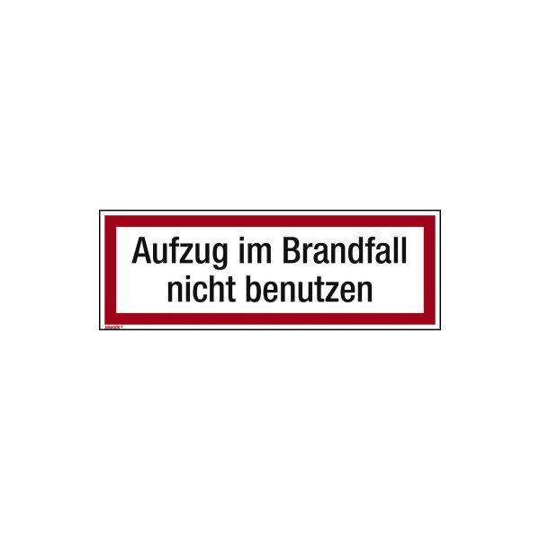 4003969098565 - Hinweisschild Aufzug im Brandfall 297x105mm Folie 4003969098565 Soennecken