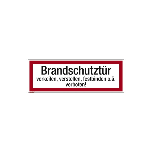 4003969098589 - Hinweisschild Brandschutztür verkeilen 297x105mm Folie 4003969098589 Soennecken