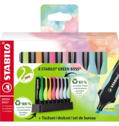 Textmarker GREEN BOSS Pastell, 6070/08-5, Etui, 8-farbig sortiert, 2-5mm Keilspitze