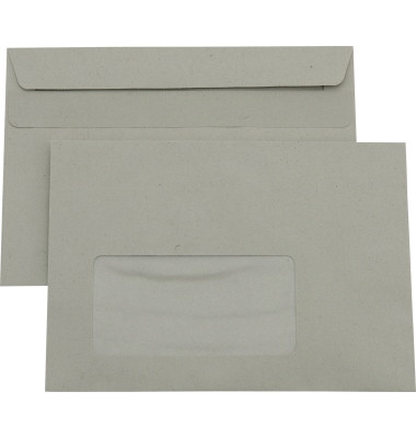 Briefumschlag 327027600, C6, mit Fenster, selbstklebend, 75g, grau