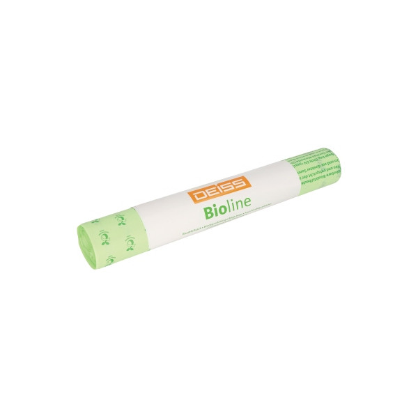 4001553712613 - DEISS BIOLINE Bioabfallsäcke 240 Liter ecovio® Biokunststoff Müllbeutel feuchtigkeitsdicht mit Seitenfalte Maße (B+B x L) 650+550 x 1350 mm 1 Rolle = 5 Säcke