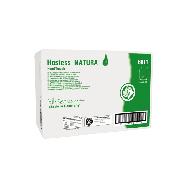 5027375010217 - Kimberly-Clark® Papierhandtücher Hostess™ Natura™ 6811 Zick-Zack-Falzung 2-lagig 20 x 180 Blatt Recyclingpapier grau