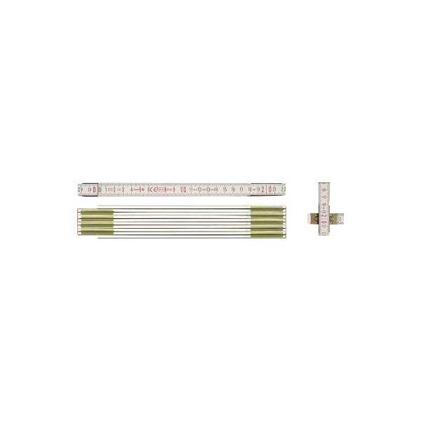 4005069011284 - Holz-Gliedermaßstab Type 617 2 m weiß gelbe metrische Schnellableser-Skala - 01128 - Stabila