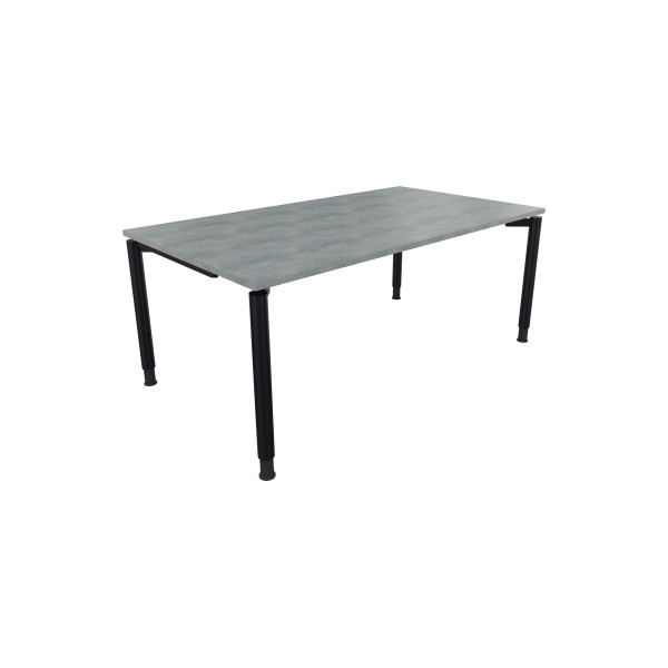 4003969082809 - Schreibtisch All in One 810040383 manuell höhenverstellbar 68-82cm (H) 180x100cm (BxT) rechteckig beton hell   anthrazitmeta